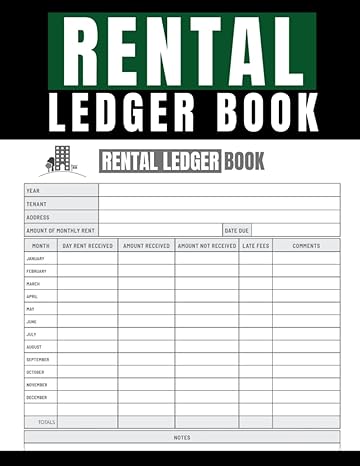 Rental Ledger Book Rental Property Record Log Book Rent Management ...