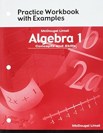 Practice Workbook With Examples Mcdougal Littell Algebra 1 Concepts And Skills 1st Edition ...