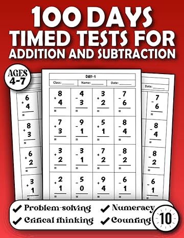 100 Days Timed Tests Test For Addition And Subtraction And Educational ...