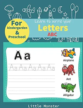 Alphabet Trace The Letters Practice Handwriting Workbook Letter For ...