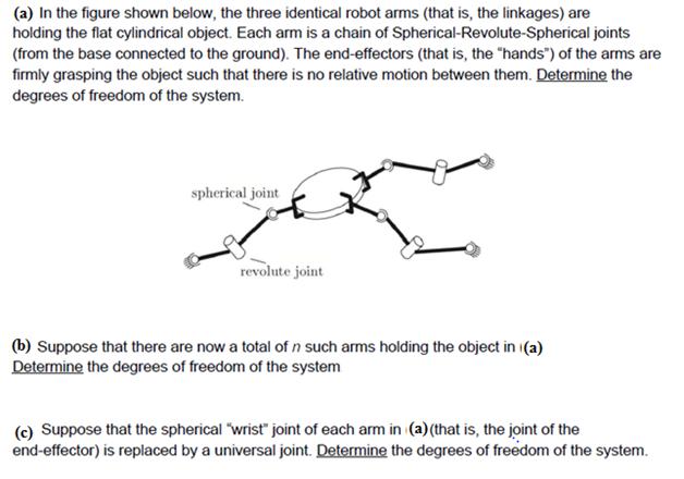[SOLVED] (a) In the figure shown below, the three identical robot arms ...