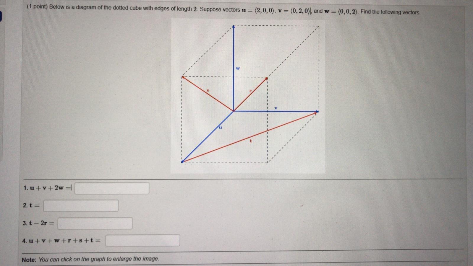 [SOLVED] (1 point) Below is a diagram of the dotted cube with (1 Answer ...