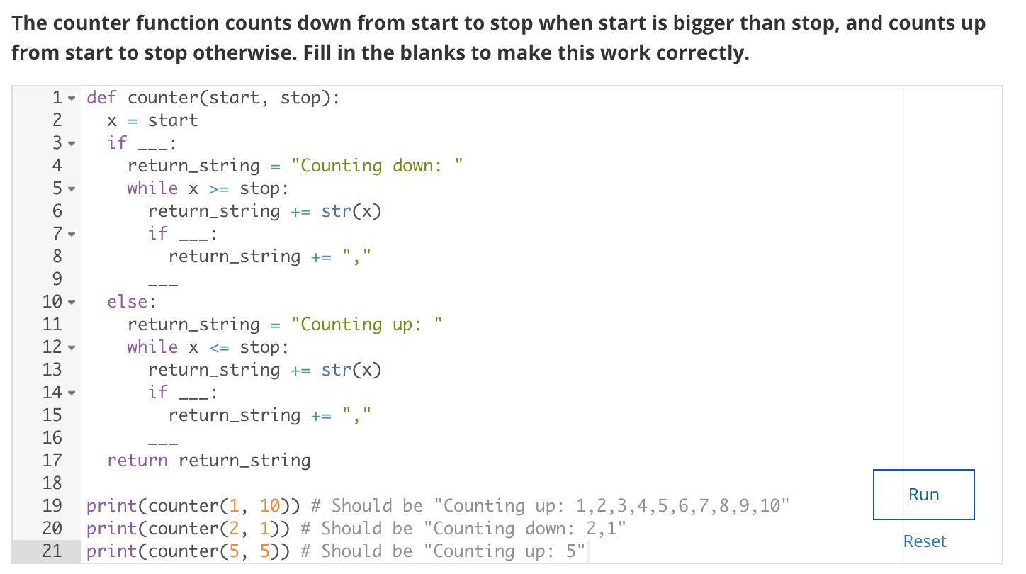 [SOLVED] The counter function counts down from start to stop when start ...