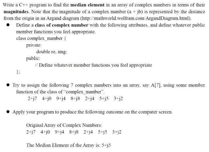 [SOLVED] Write a C++ program to find the median element in an (1 Answer ...