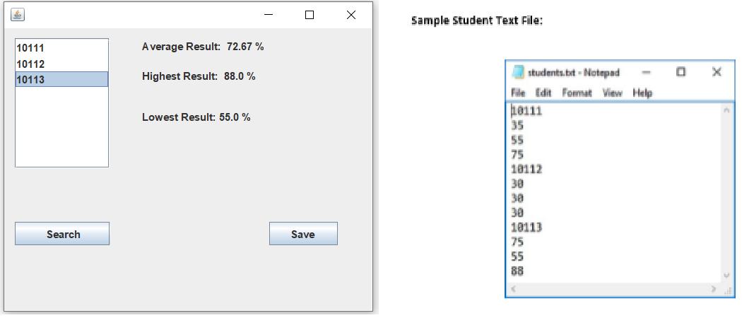 [SOLVED] Write a Java GUI application that will keep track of student ...