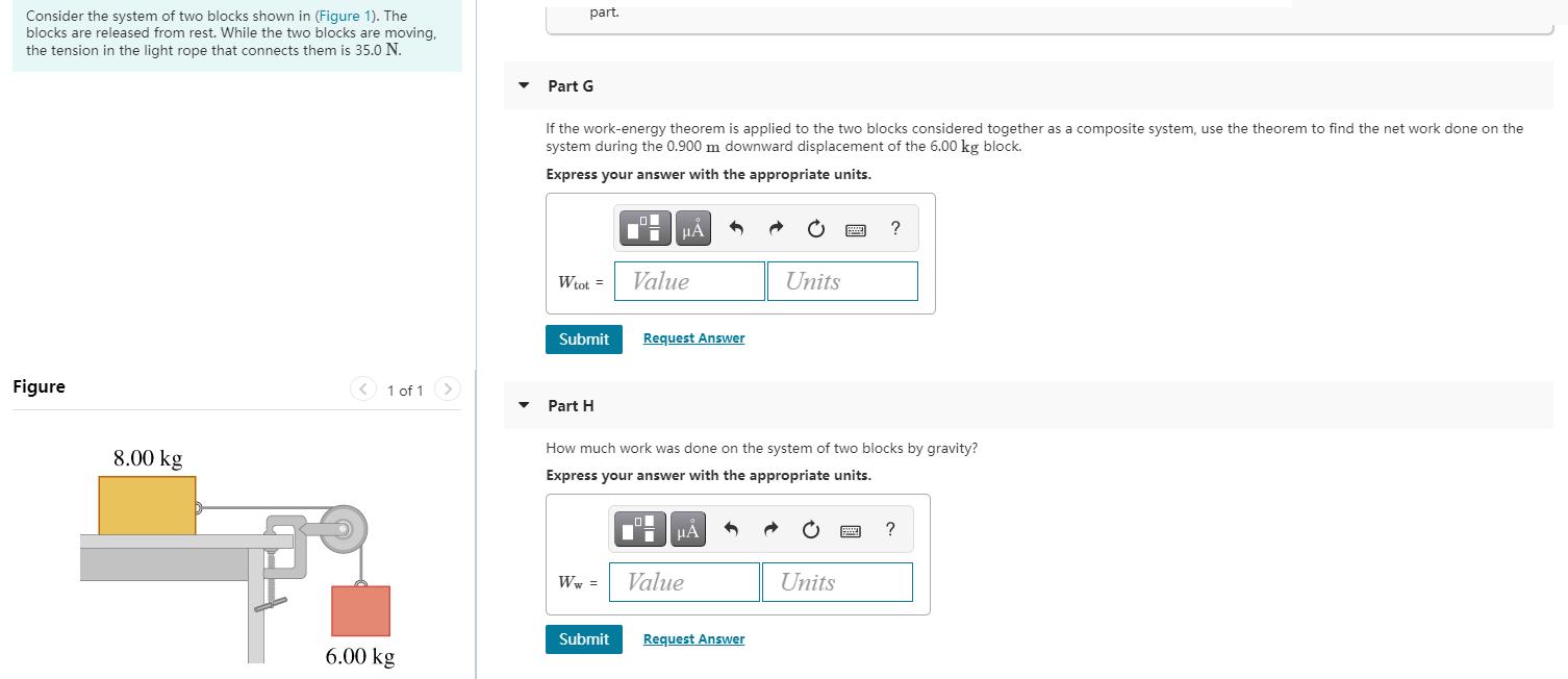 [SOLVED] part. Consider the system of two blocks shown in (Figure 1 ...