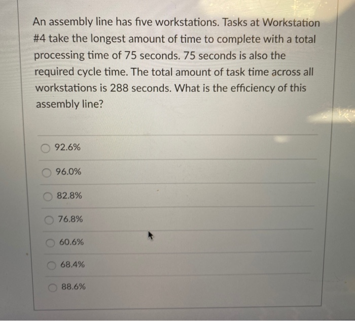 [SOLVED] An assembly line has five workstations. Tasks at Workstation ...