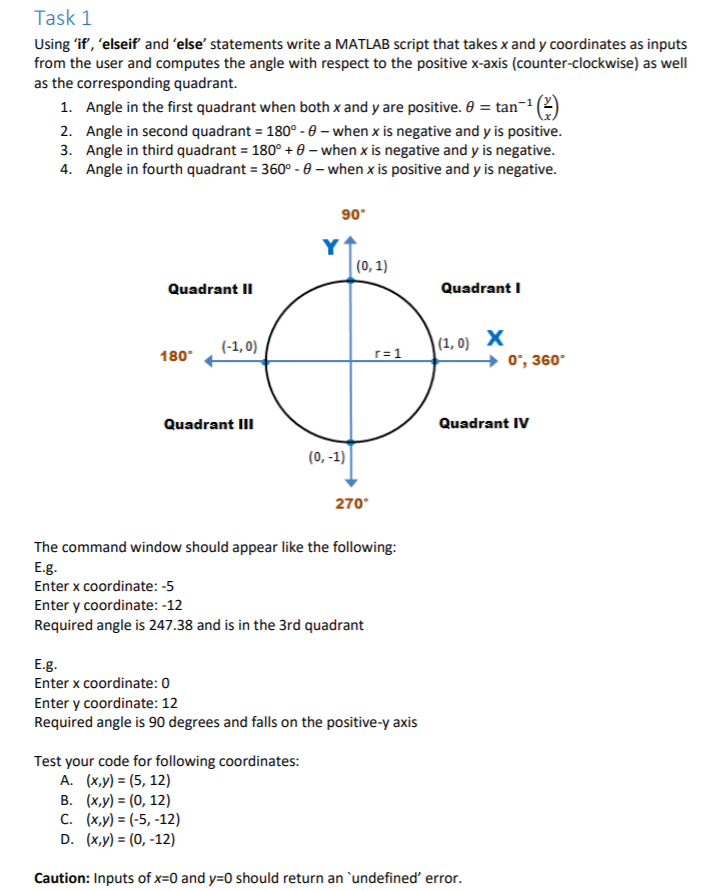 [SOLVED] Task 1 Using 'if', 'elseif' and 'else' statements write a ...