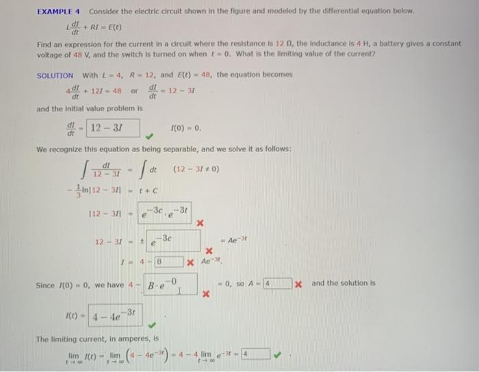 [SOLVED] EXAMPLE 4 Consider the electric circuit shown in the figure ...