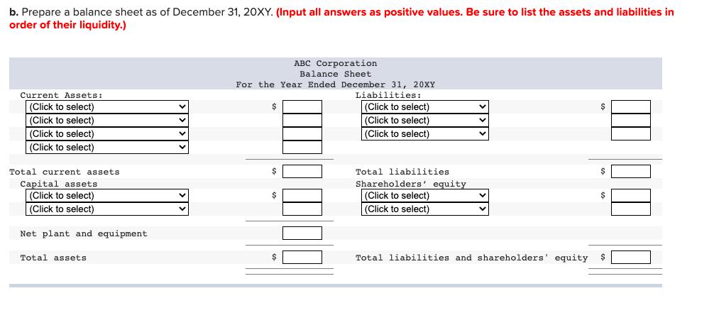 [SOLVED] ABC Corporation had the following balance sheet on December 31 ...