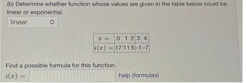 [SOLVED] (b) Determine whether function whose values are given in the ...