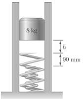 [SOLVED] An 8-kg plunger is released from rest in the position shown (1 ...