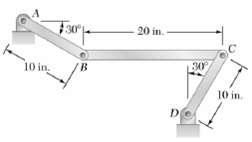 [SOLVED] Knowing that at the instant shown bar AB is rotating ...