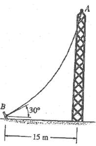 [SOLVED] A telephone line (cable) stretches between two points which ...