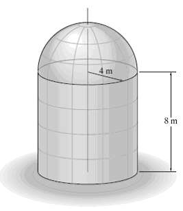 [SOLVED] Determine the surface area of the tank, which consists of a (1 ...