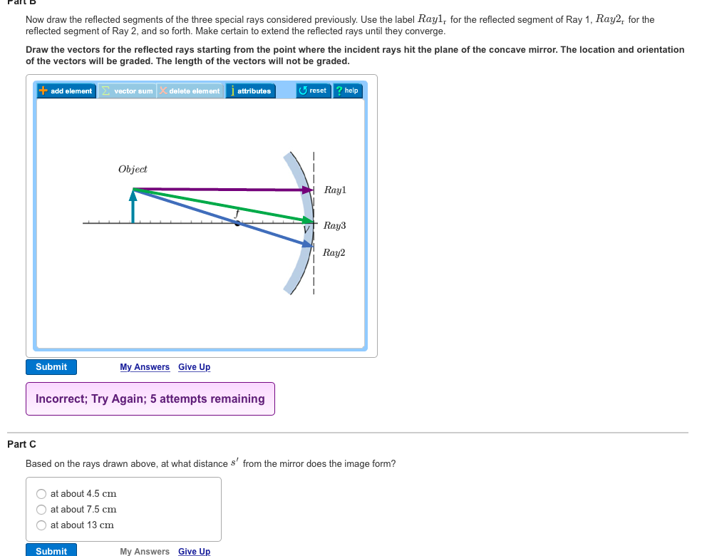 [SOLVED] Now draw the reflected segments of the three special rays ...