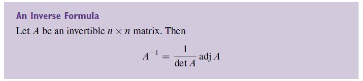[SOLVED] Compute the adjugate of the given matrix, and then use Theorem ...