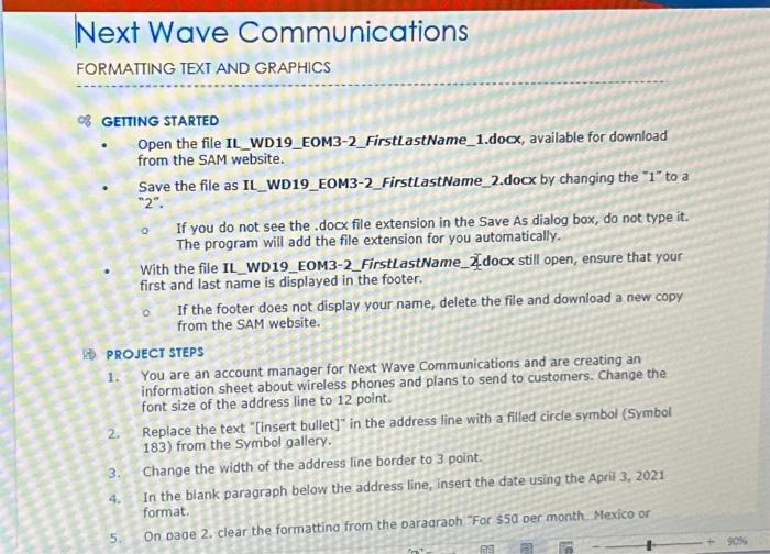 [SOLVED] Next Wave Communications FORMATTING TEXT AND GRAPHICS 08 ...