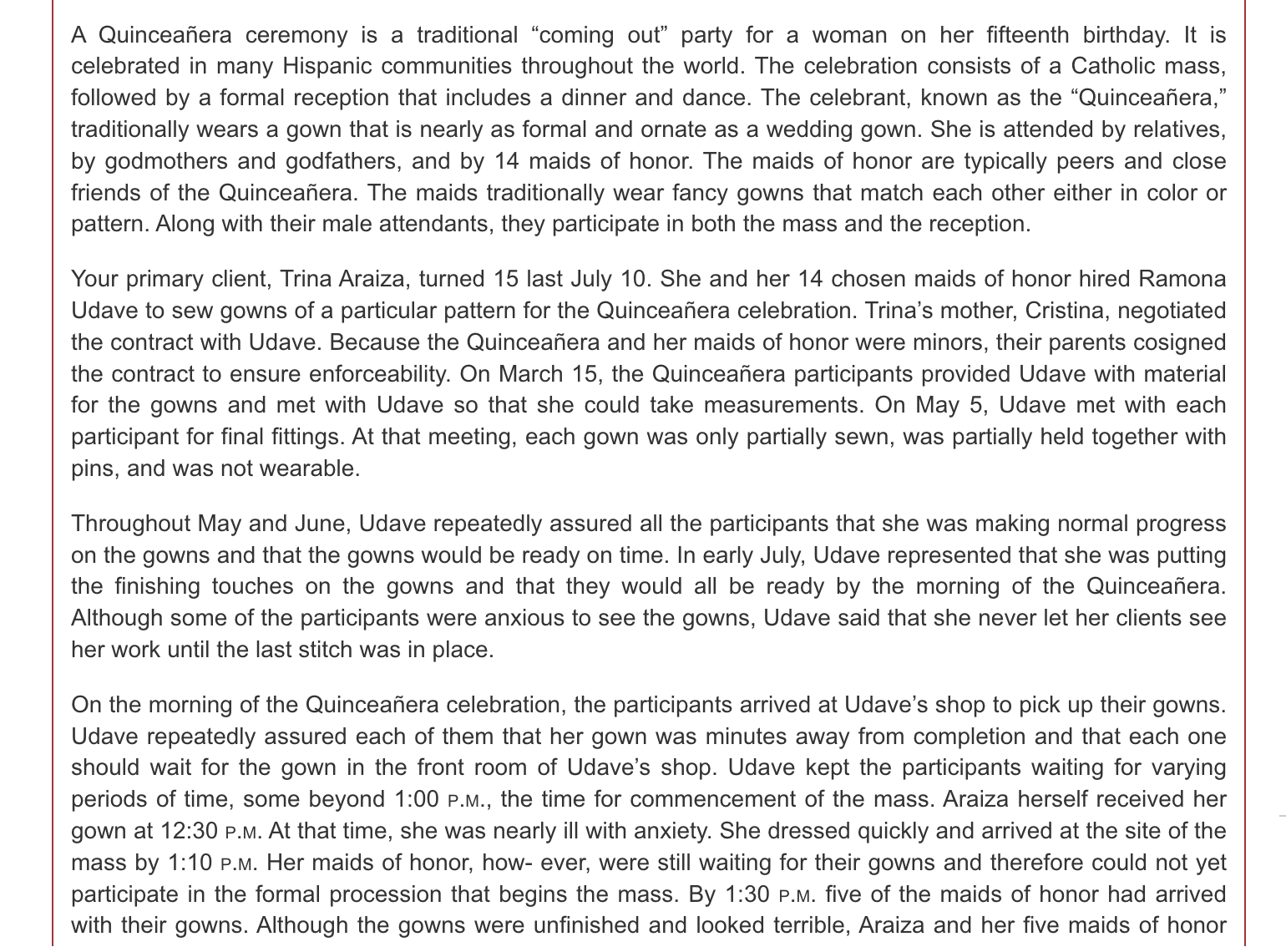 [SOLVED] The Quinceanera problem contains three cases and a section ...
