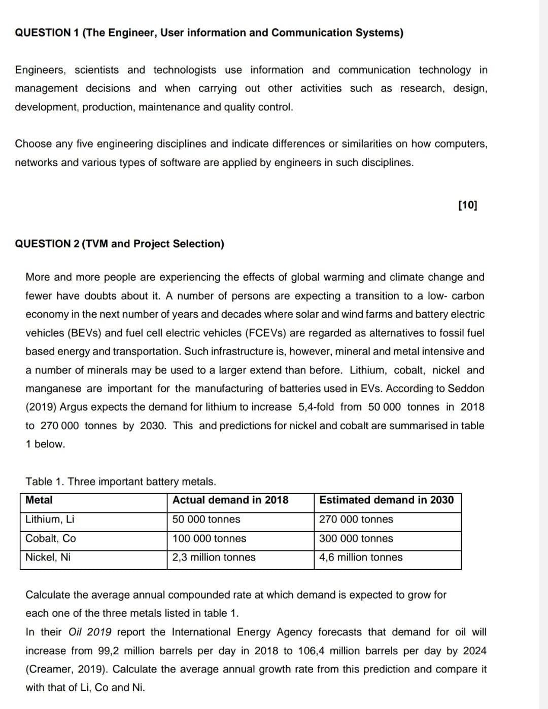 [SOLVED] QUESTION 1 (The Engineer, User information and Communication ...