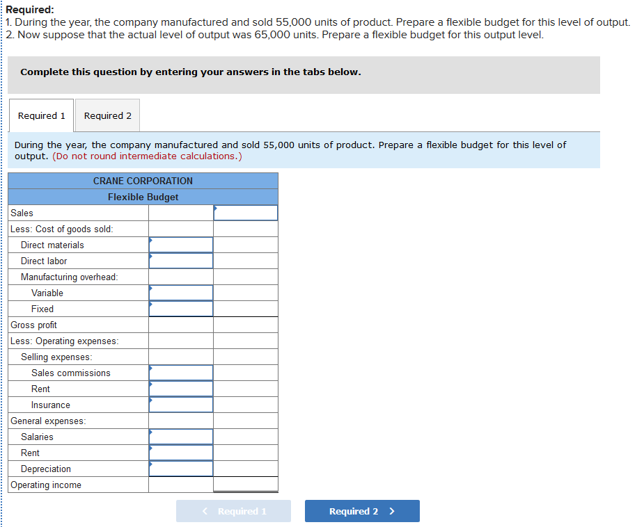 [SOLVED] Crane Corporation's master (static) budget for the year is ...