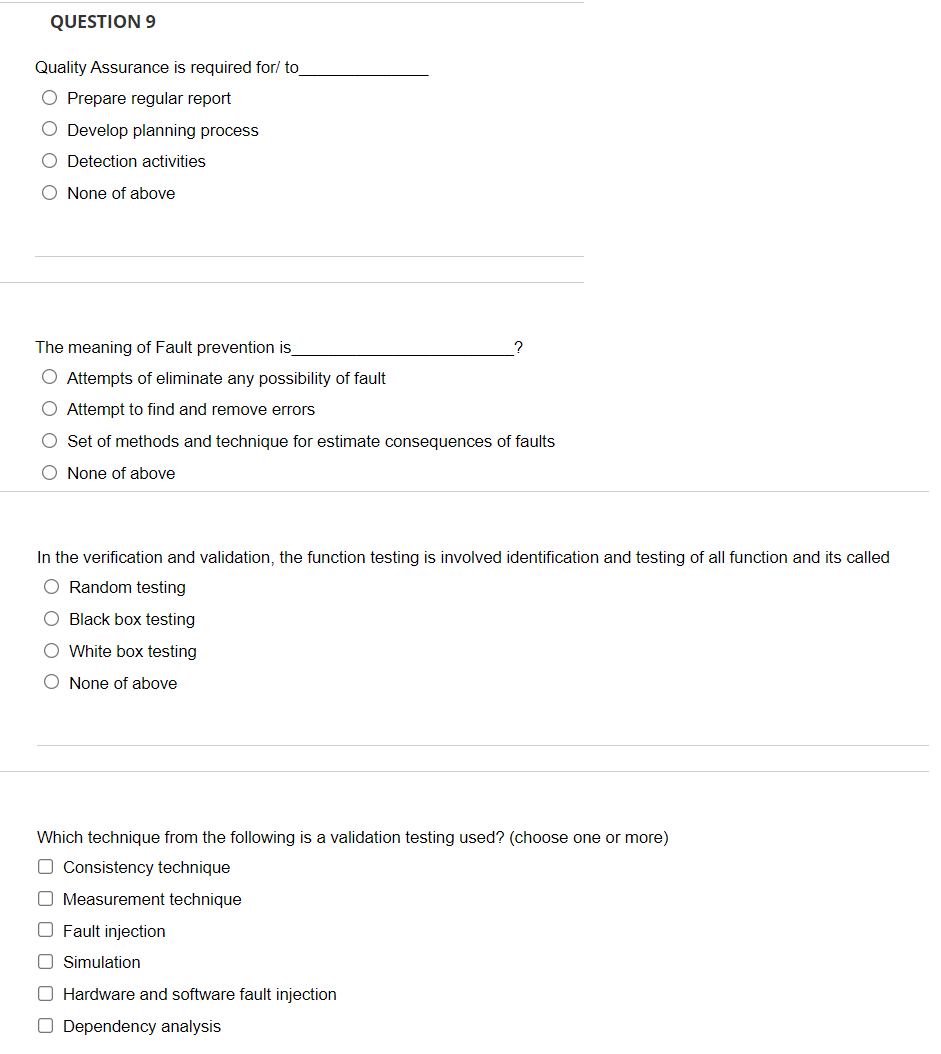 [SOLVED] QUESTION 9 Quality Assurance is required for/ to Prepare ...