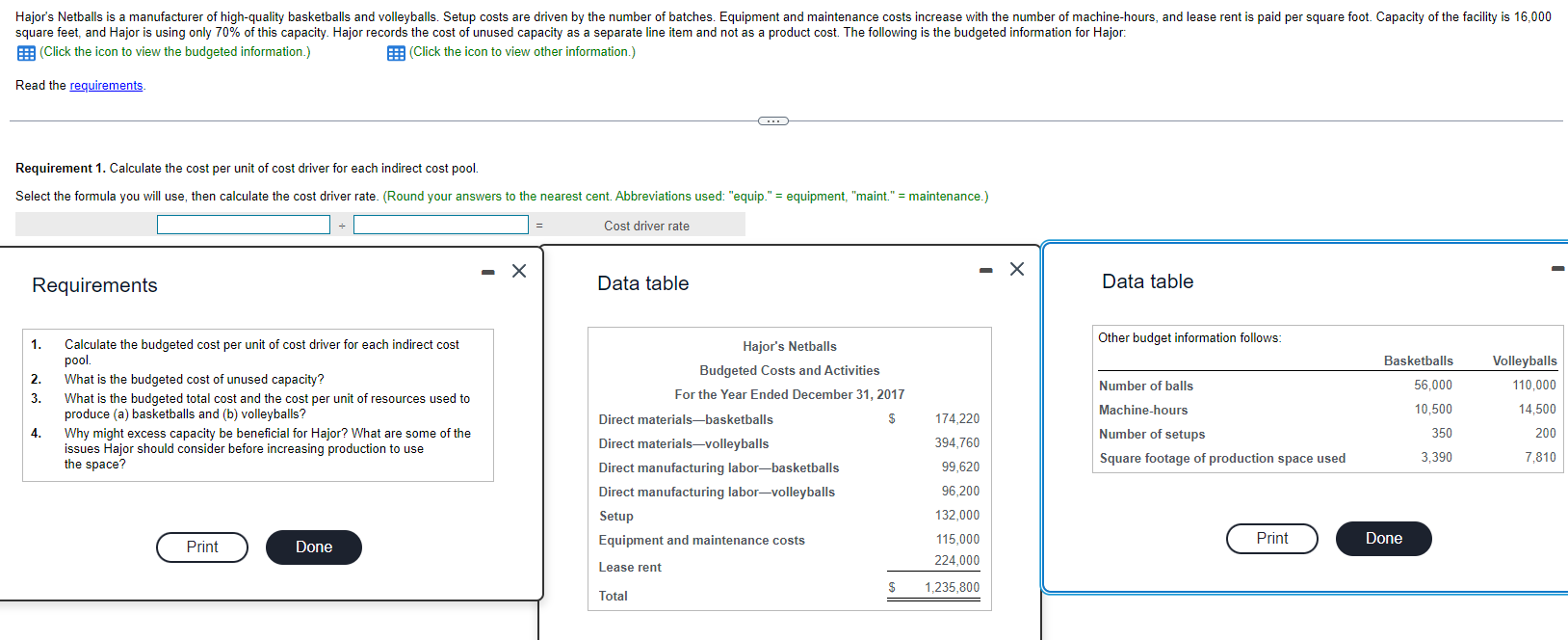 [SOLVED] (Click the icon to view the budgeted information.) (Click the ...