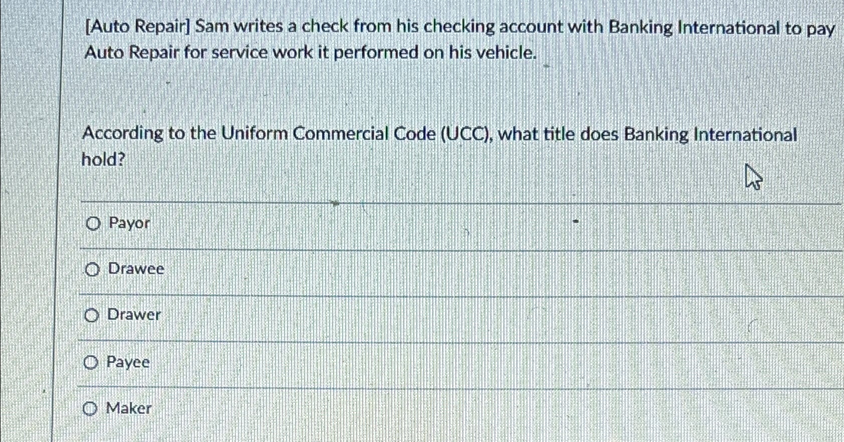 [SOLVED] [ Auto Repair ] Sam writes a check from his checking (1 Answer ...