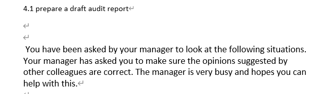 [SOLVED] 4.1 prepare a draft audit reporte You have been asked by (1 ...