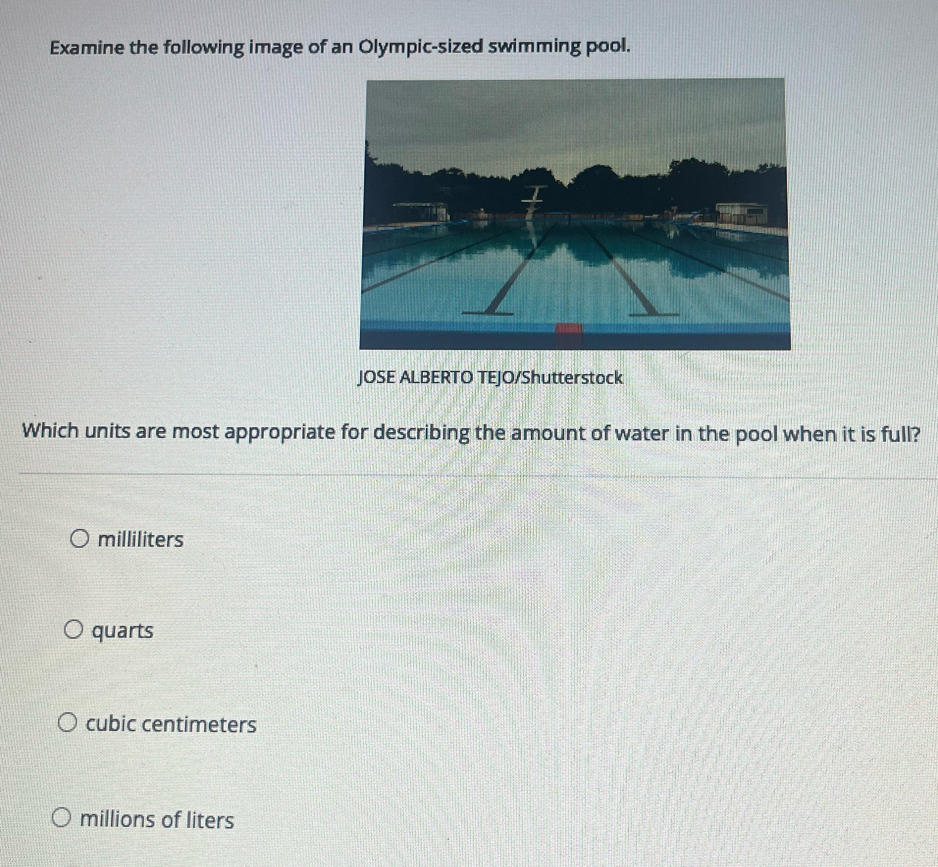 [SOLVED] Examine the following image of an Olympic-sized swimming pool ...