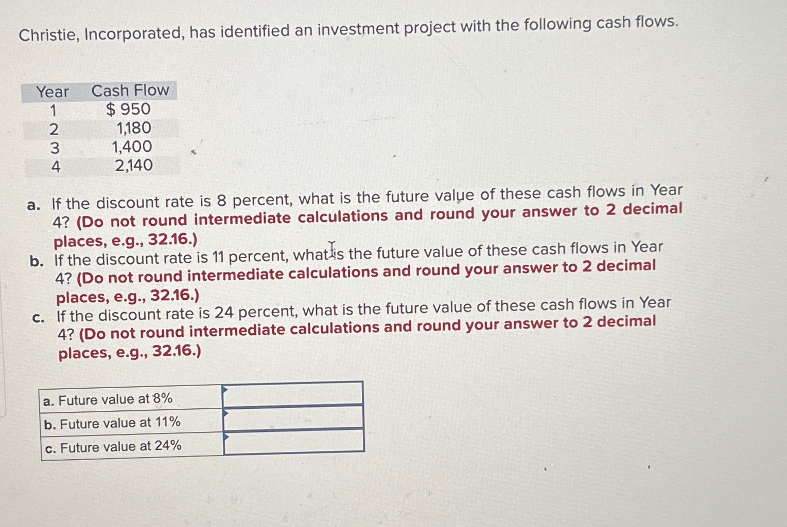 [SOLVED] Christie, Incorporated, has identified an investment project ...