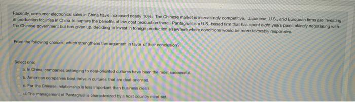 [SOLVED] International Business Easy Multiple choice questions Recently ...