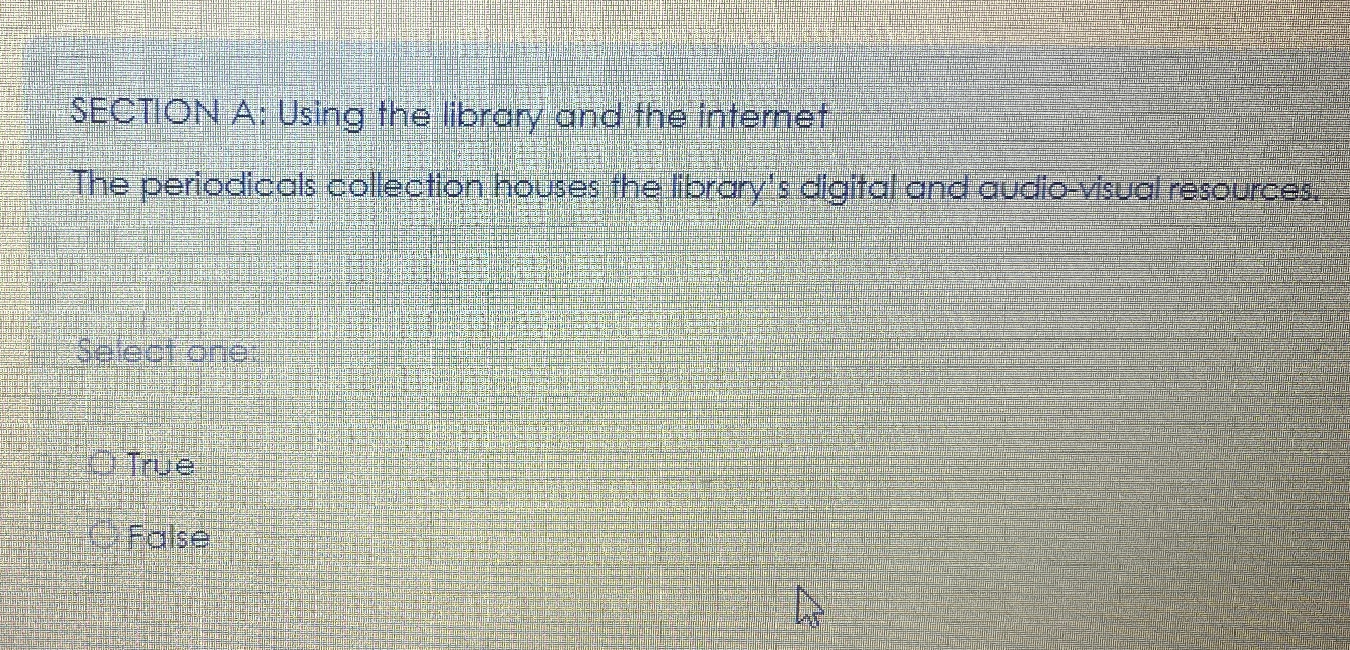 [SOLVED] SECTION A: Using the library and the internet The periodicals ...