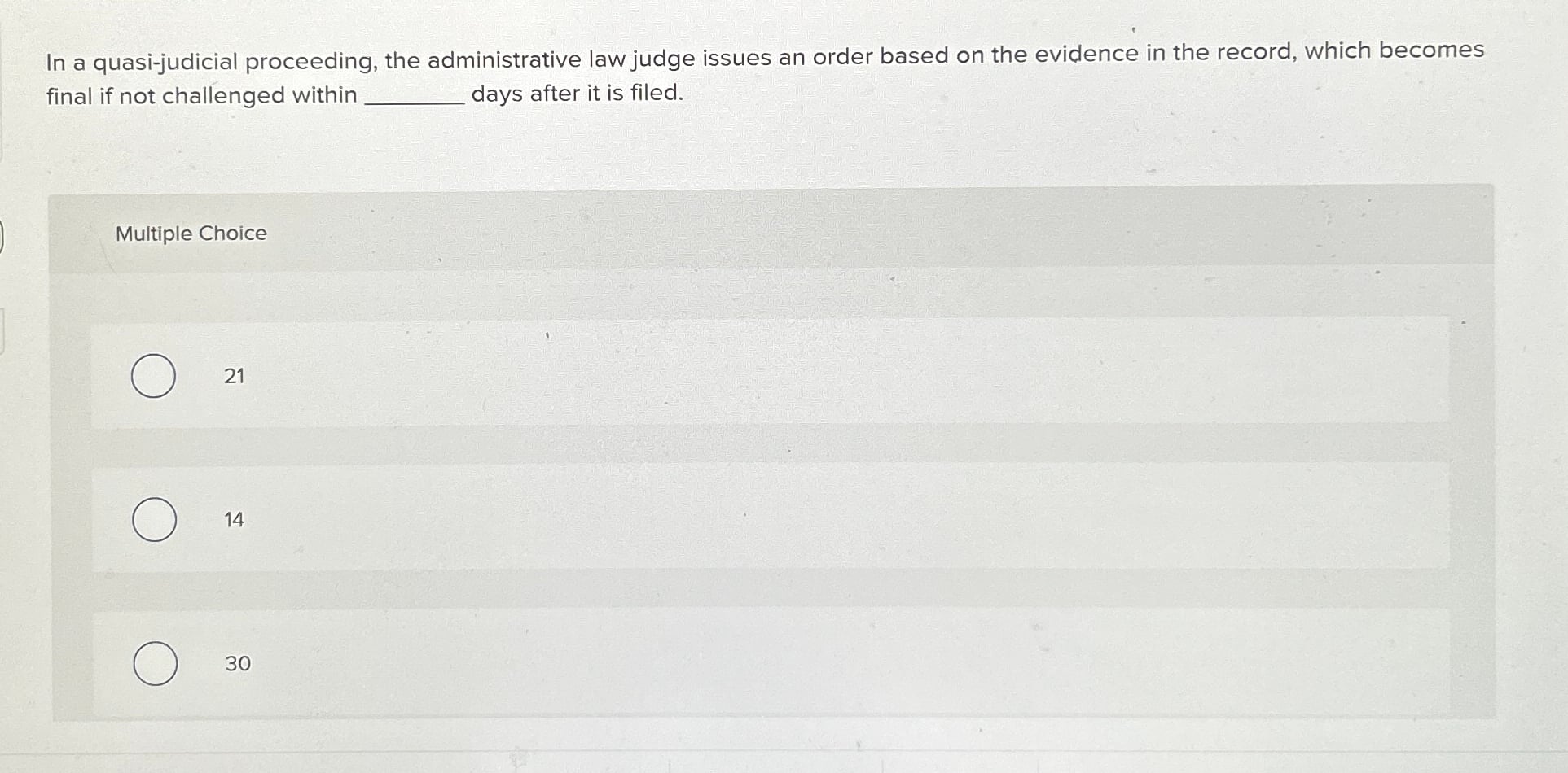 [SOLVED] In a quasi - judicial proceeding, the administrative law judge ...