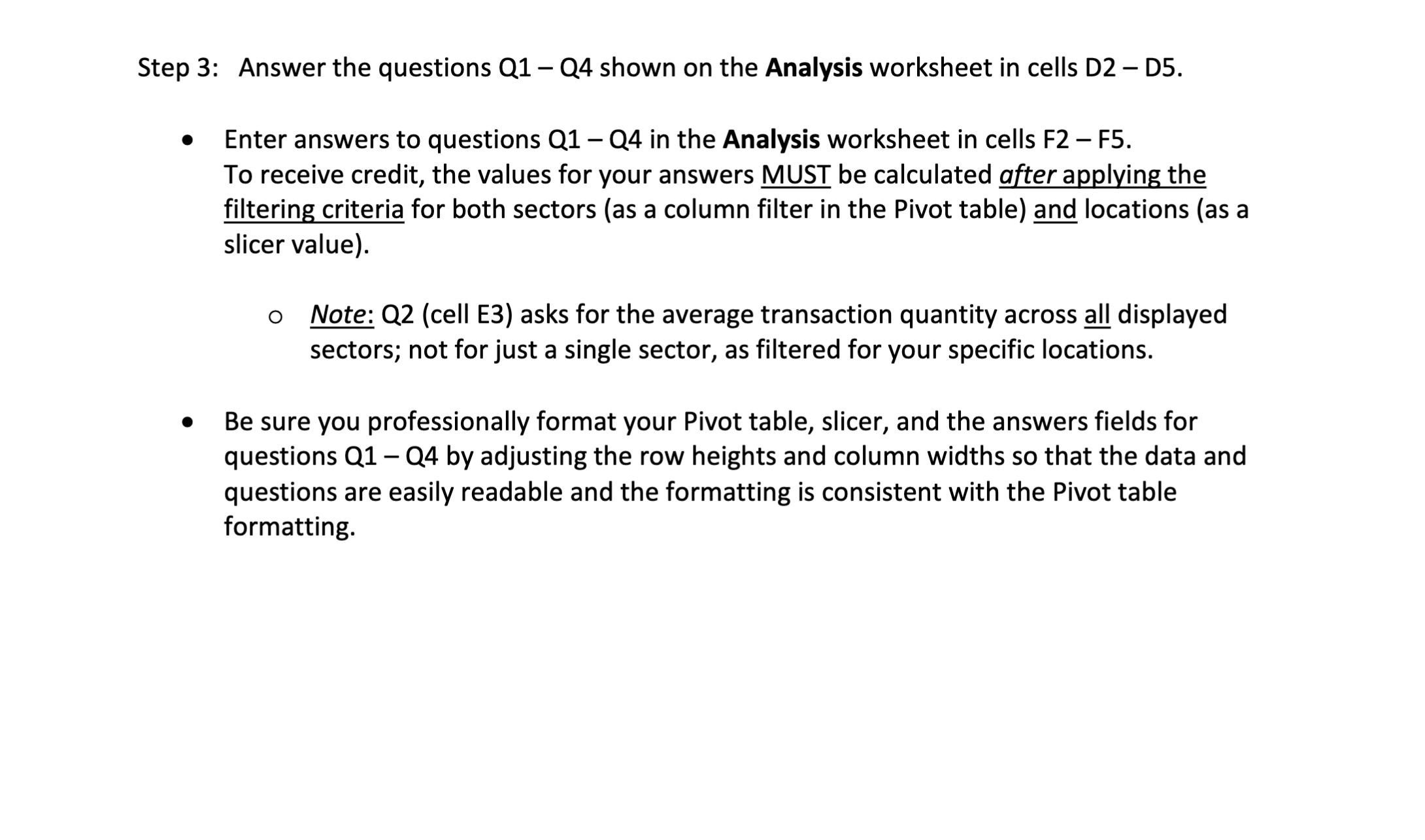 [SOLVED] Task 3 Pivot table Follow the directions shown below to ...