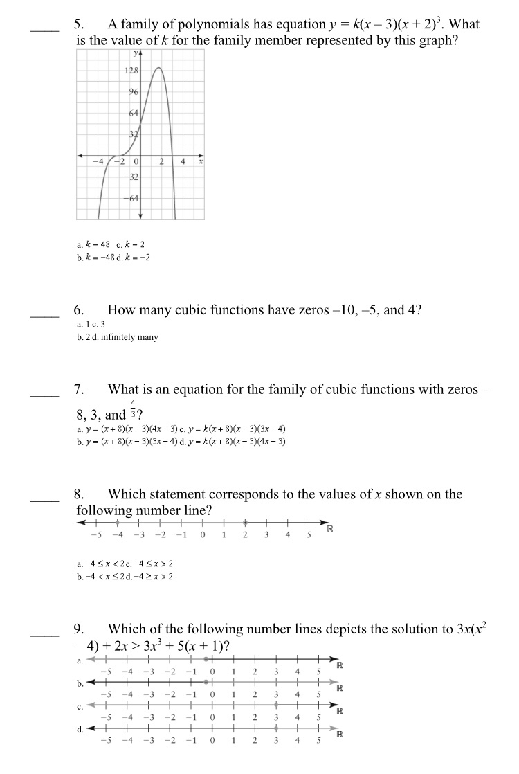[SOLVED] This is mathematics course and advanced function unit. I need ...