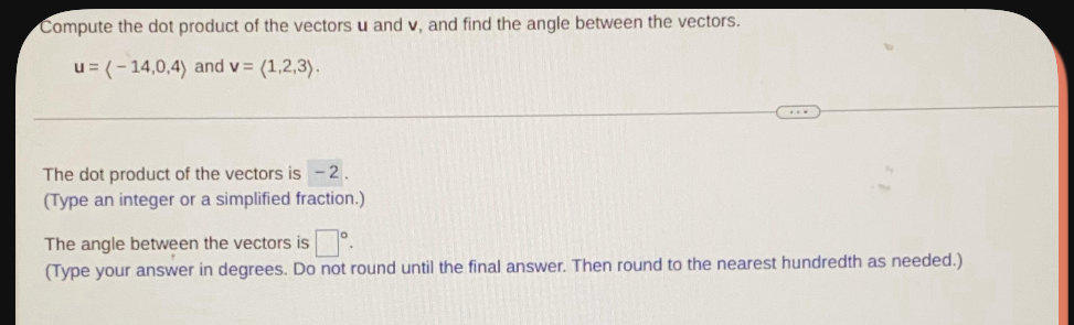 [SOLVED] Compute the dot product of the vectors u and v , (1 Answer ...