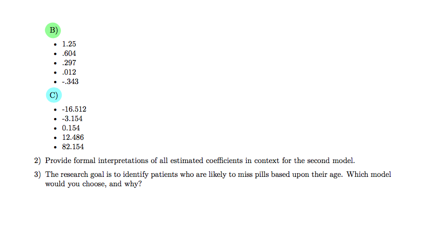 [SOLVED] You are given data about patient adherence to medication ...