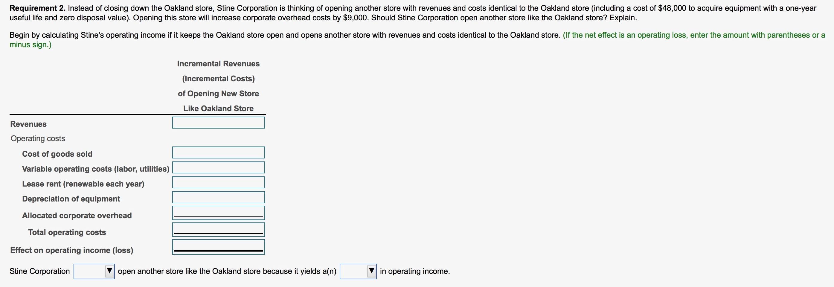 [SOLVED] Stine Corporation runs two stores, one in Medfield and one in ...