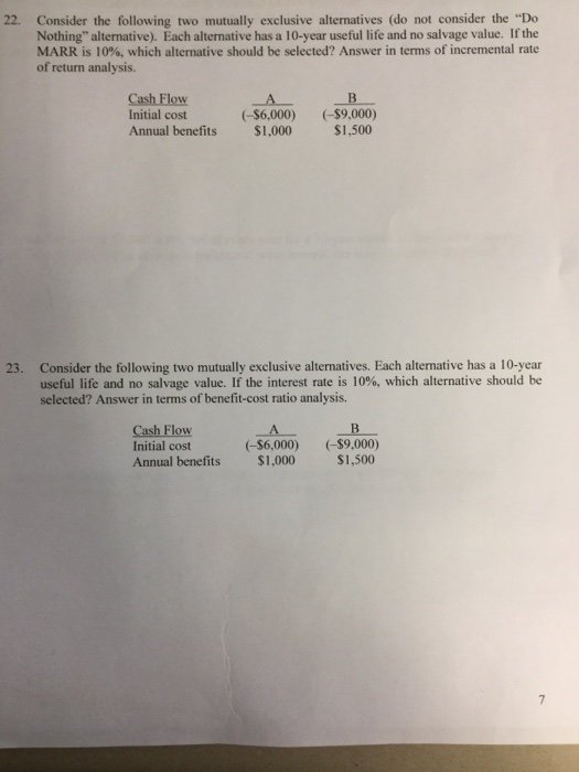 [SOLVED] Engineering Economics Consider the following two mutually ...