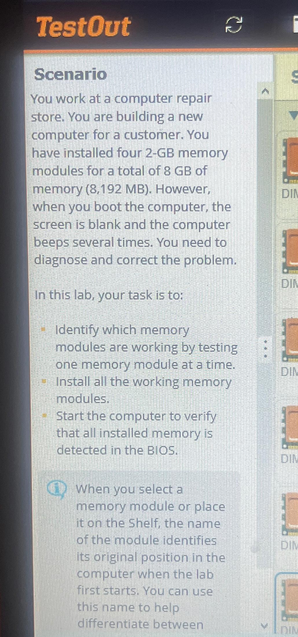[SOLVED] TestOut Scenario You work at a computer repair store. You are ...