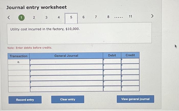 [SOLVED] Journal entry worksheet Raw materials used in production ...